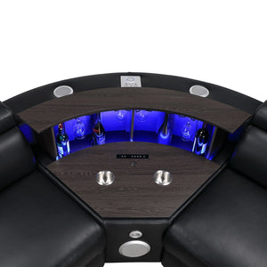 Nova - Sectional With Bluetooth Speaker, LED And Lifting Wine Cabinet