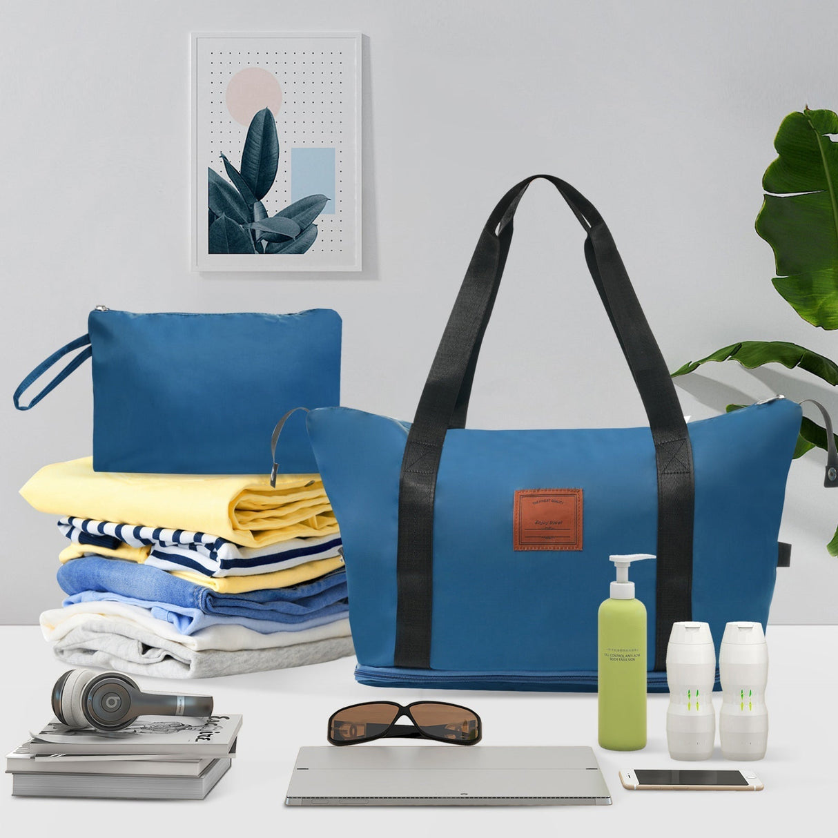 Hardshell Luggage Sets 6 Piece Suitcase Set Blue