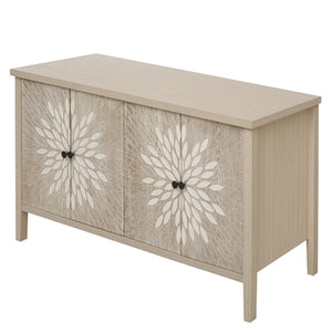 Modern Storage Cabinet With 4 Doors & Adjustable Shelves
