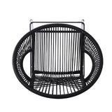 Ferrara Outdoor Patio Barstool Set of 2 - Black Faux Wicker PE Rattan with Iron Frame