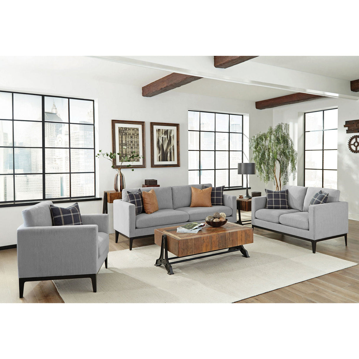 Saba - Upholstered Chair With Reversible Cushions - Gray