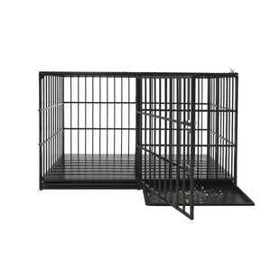 Extra Large Heavy Duty Dog Crate With Removable Pans For Dogs - Black