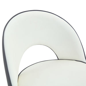 Upholstered Rotatable Bar Chair With Metal Legs For Dining Room