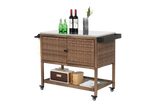 Outdoor Wicker Bar Cart