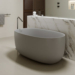 47'' Freestanding Bathtub Resin Stone Soaking Bathtub