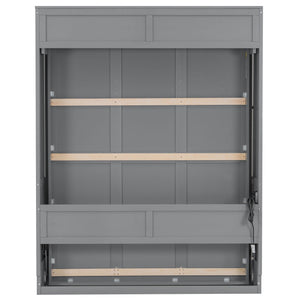 Murphy Bed With Desk, LED Lights & USB Charging Station