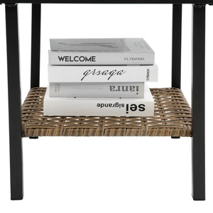 3pcs Rocking Rattan Chair Set in Grey