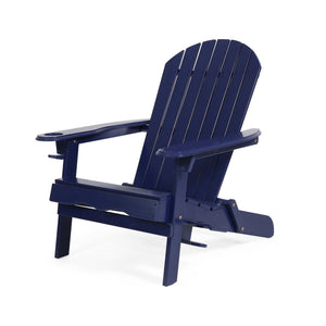 Zenithia Outdoor Foldable Adirondack Chair With 2 Cup Holders