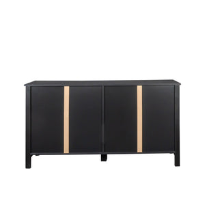 Cabinet With 4 Doors and 4 Open Shelves Freestanding Sideboard