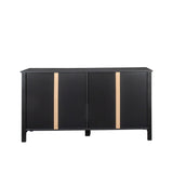 Cabinet With 4 Doors and 4 Open Shelves Freestanding Sideboard