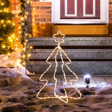 30" Outdoor LED Christmas Tree Rope Lights,  with Ground Stakes, Warm White