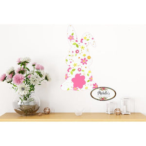 13in Waterproof Sign: Floppy Ear Floral Bunny