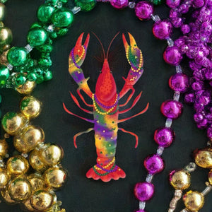 14" Metal Crawfish Sign: Multi Color