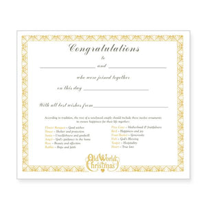 Bride's Collection Certificate by Old World Christmas