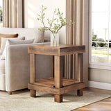 Radford 2-Tier Wooden End Table with Open Storage Shelves
