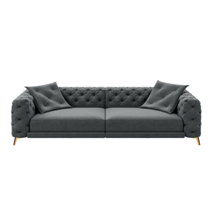 3 In 1 Convertible Sleeper, Deep Seat Pull Out Sofa Bed, Button Tufted