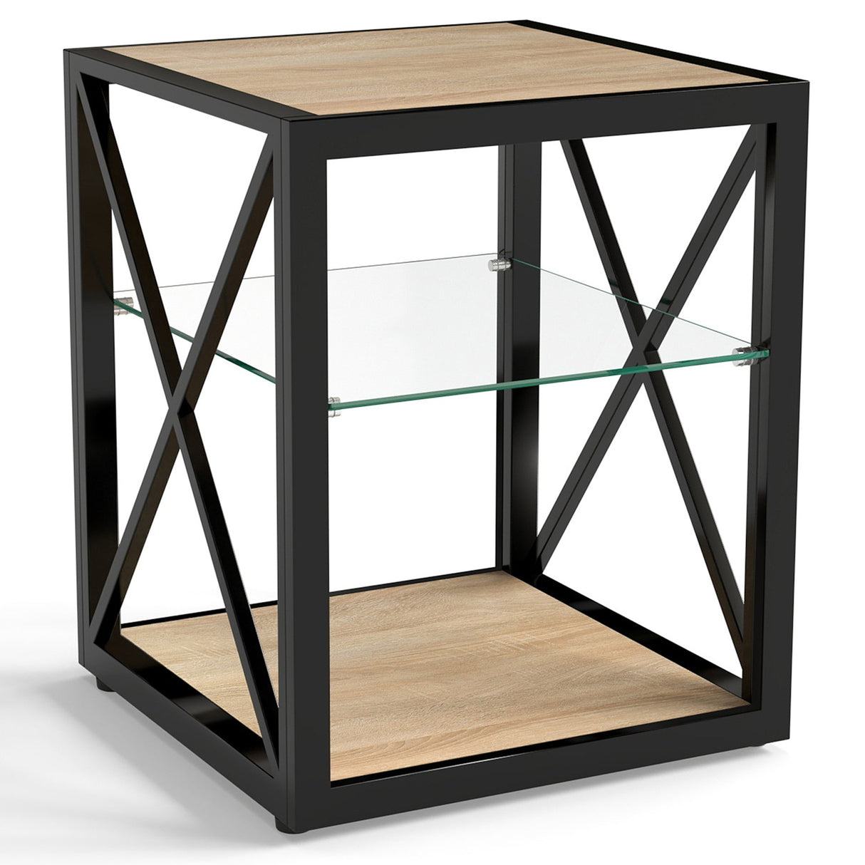 Set of 2 Modern End Table Nightstands