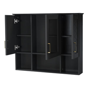 Modern Wall Mounted Medicine Cabinet With Adjustable Shelves, Soft Close Doors, High Define Mirror