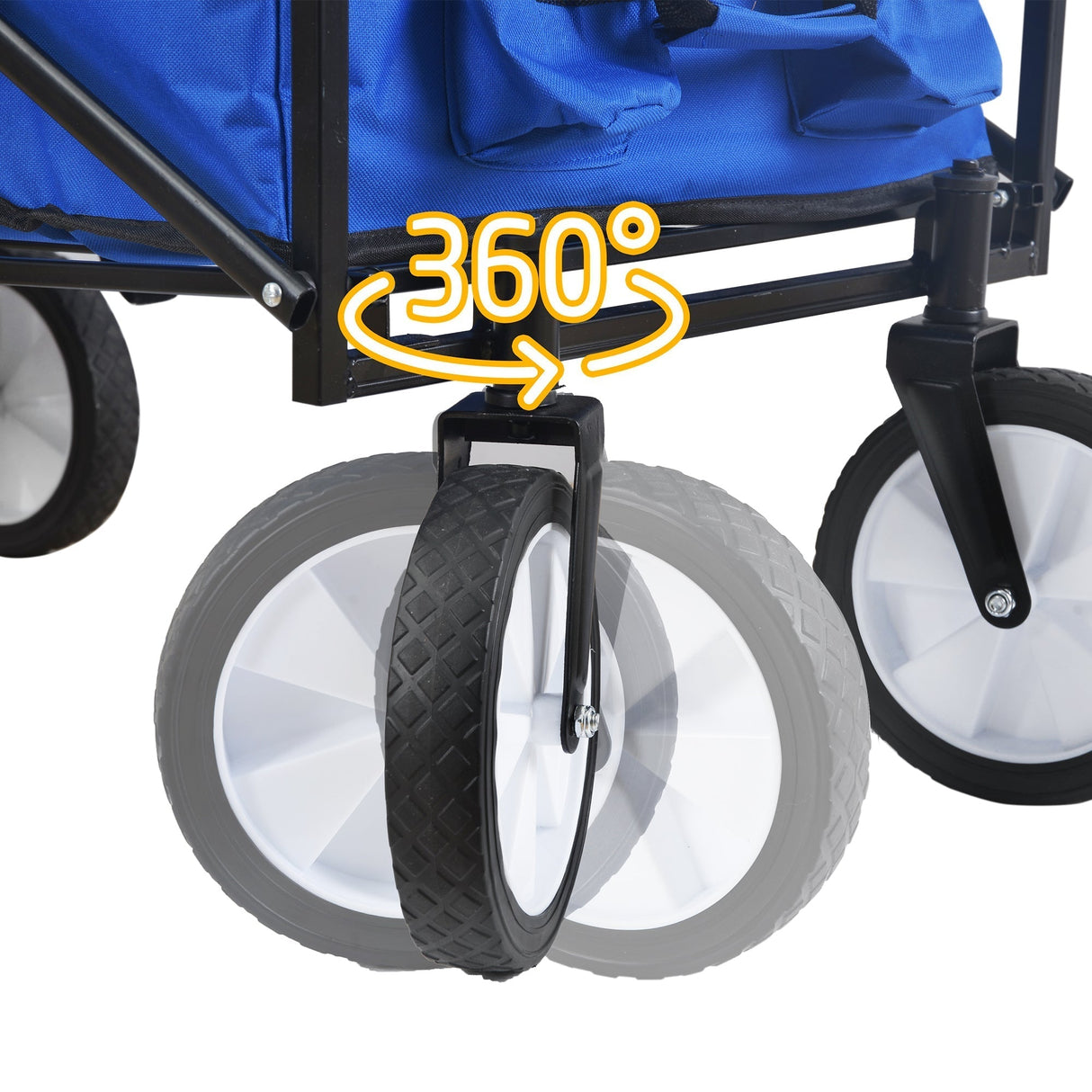 Folding Wagon Garden Shopping Beach Cart (Blue)