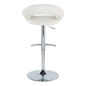 Posh - Contemporary Adjustable Barstool With Swivel With Rounded T Footrest (Set of 2)