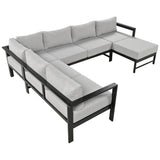 Modular U-Shaped Aluminum Outdoor Sofa Set