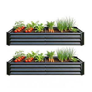 2-Piece Metal Garden Pots & Planters Set