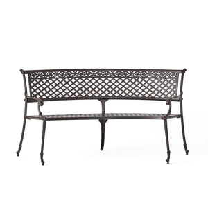 Sector Bench with Curved Design and Diamond Cross Seat - Copper