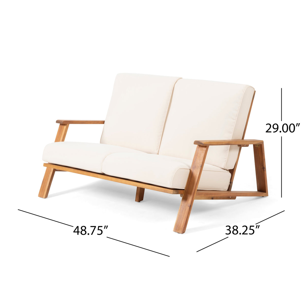 Paloma Loveseat and Coffee Table with Weather-Resistant Cushions - Acacia Wood