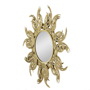 38' Sunburst Metal Decorative Mirror with Gold Finish