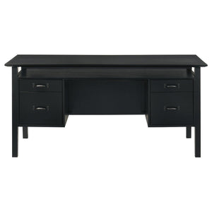Goodson 64-inch 4-Drawer Double Pedestal Computer Desk Black