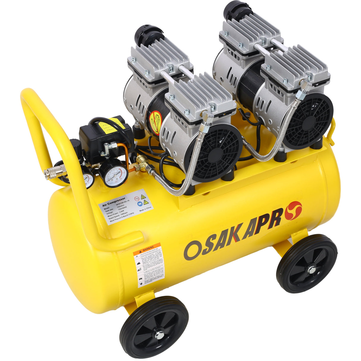 2.5 HP Silent Air Compressor 13 Gallon