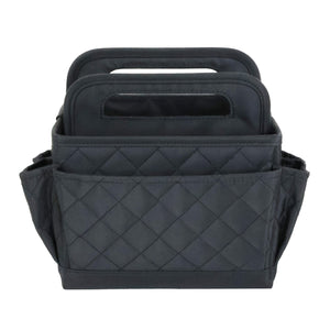 Everything Mary Collapsible Desktop Craft Caddy, Black Quilted – Polyester Craft & Art Supply Organizer with 12 Storage Compartments
