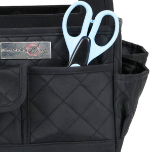 Everything Mary Collapsible Desktop Craft Caddy, Black Quilted – Polyester Craft & Art Supply Organizer with 12 Storage Compartments