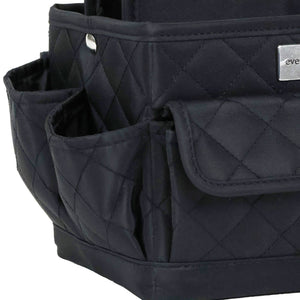 Everything Mary Collapsible Desktop Craft Caddy, Black Quilted – Polyester Craft & Art Supply Organizer with 12 Storage Compartments