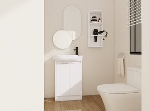 23" Freestanding Bathroom Vanity with Sink and Storage Rack