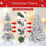 4FT Flocked Christmas Tree with Pine Cones and Snowy PVC Design