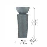 Zen Bowl Water Fountain Outdoor Bird Feeder and Garden Feature