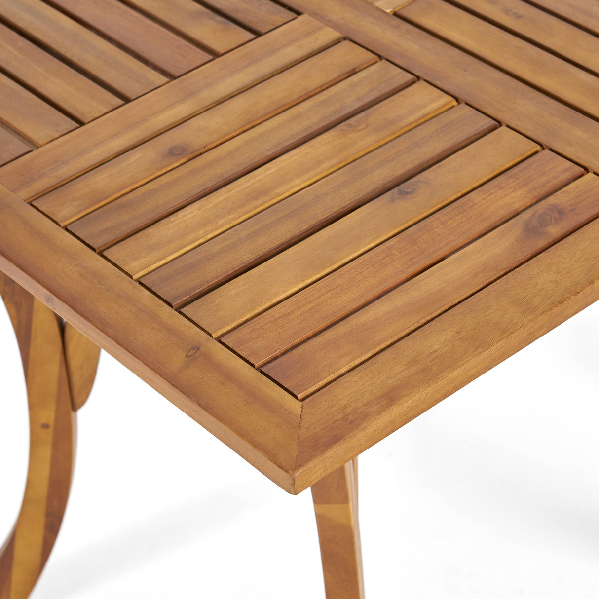 5-Piece Outdoor Dining Set with Acacia Wood Table & Wicker Back Chairs