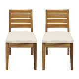 Outdoor Armless Dining Chair With Cushions