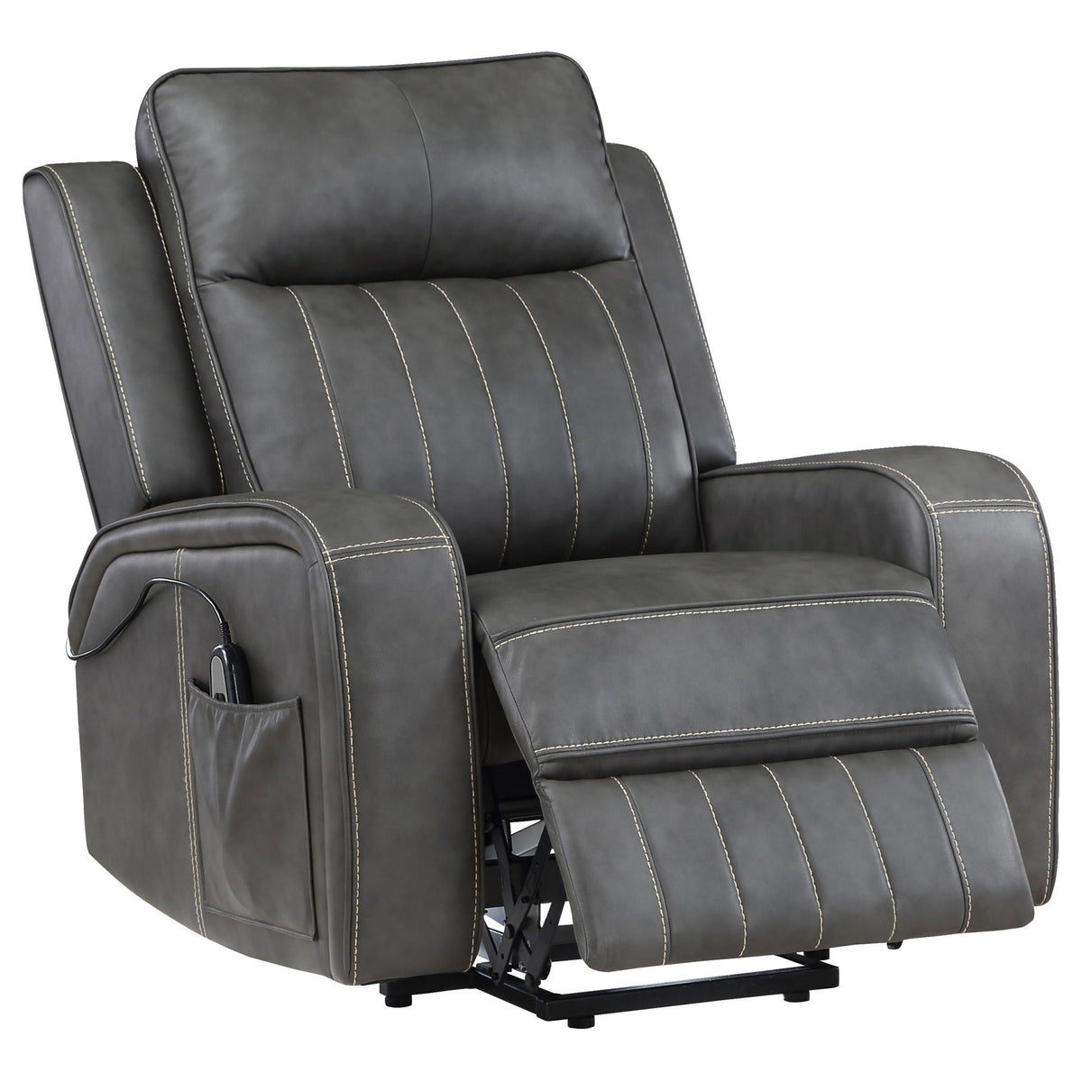 Mckinley - Upholstered Power Lift Recliner Chair With Remote Control - Gray
