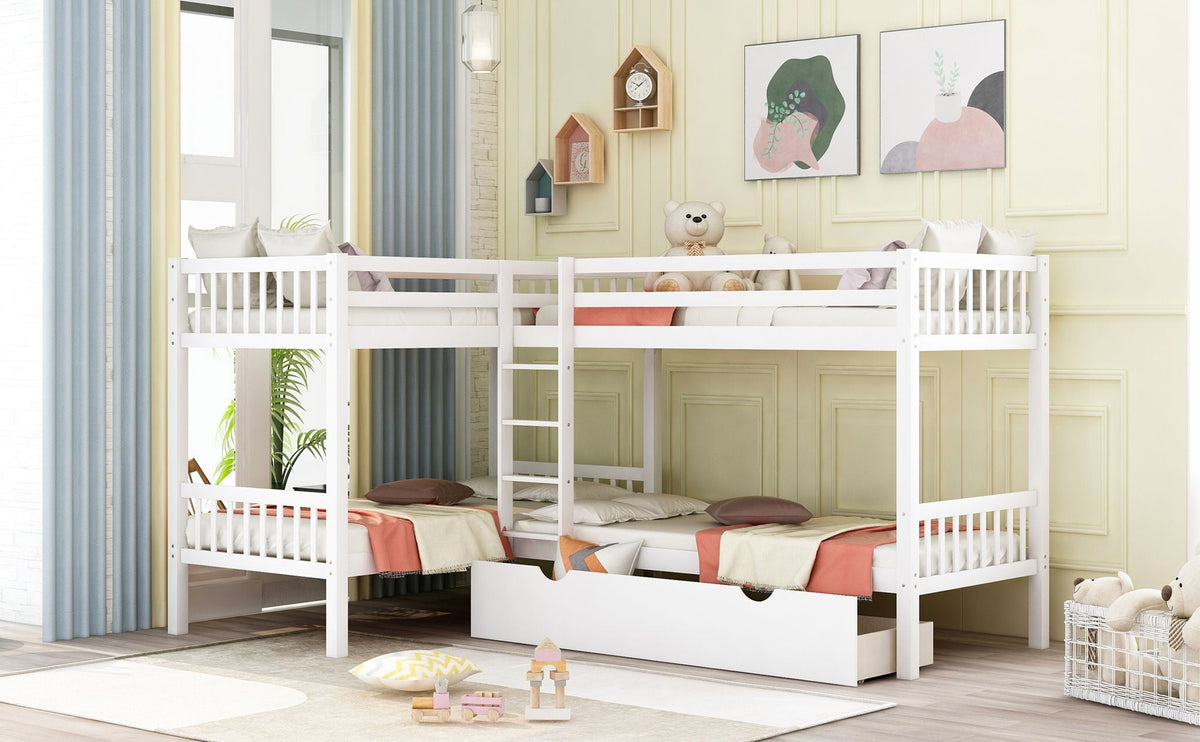 L Shaped Bunk Bed With Drawers