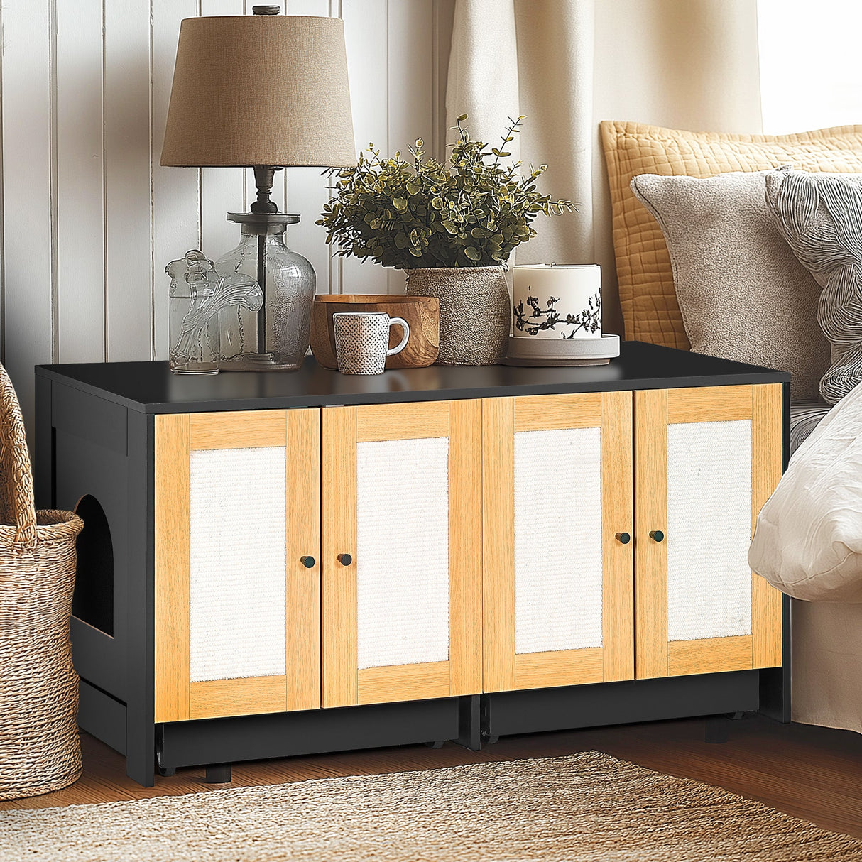Double Litter Box Enclosure for Cats