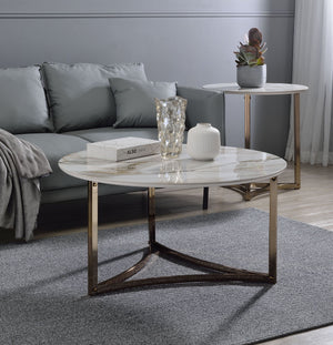 Aziz Sintered Stone Top Round Coffee Table