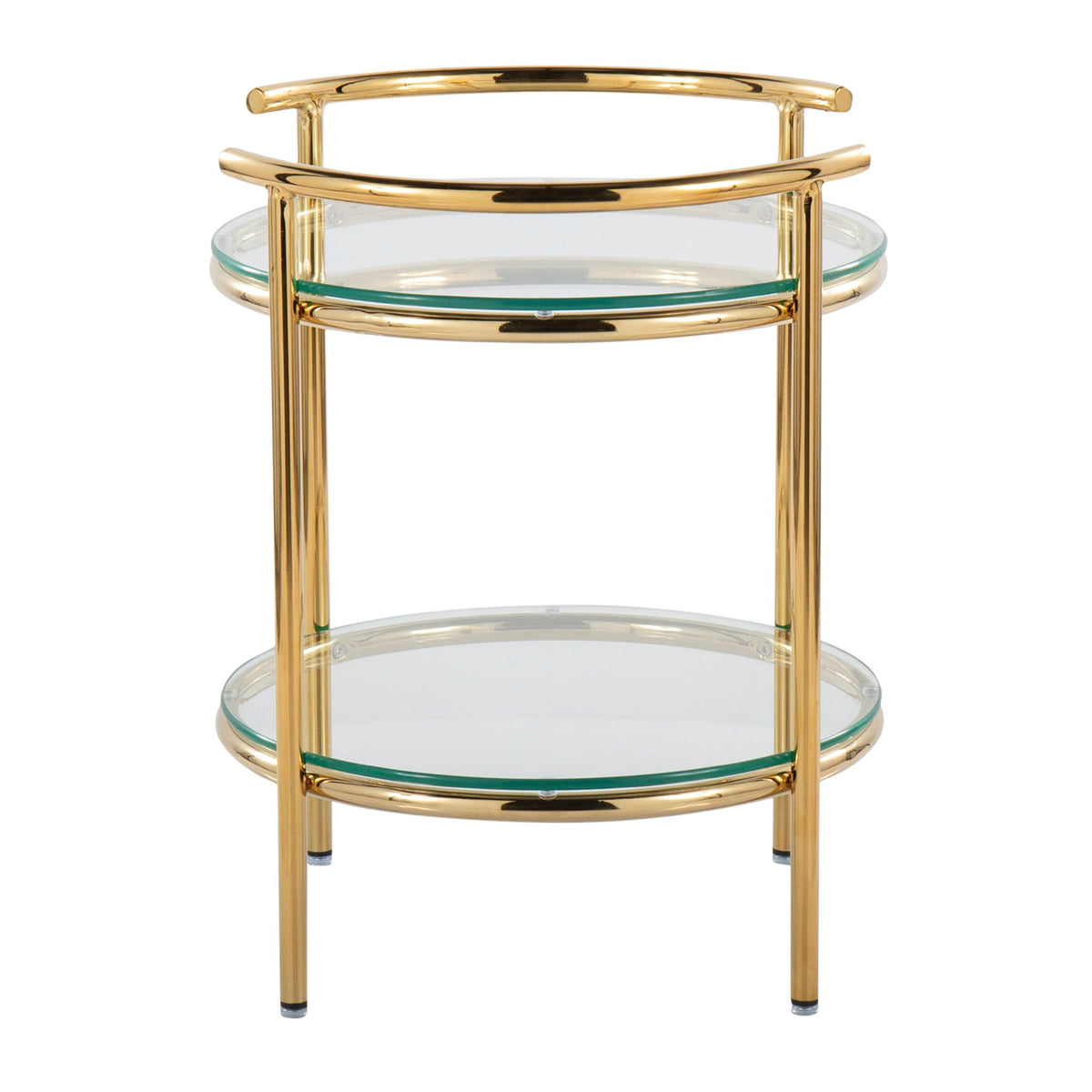 Gold and Glass Side Table with 2 Tiers - Rhonda