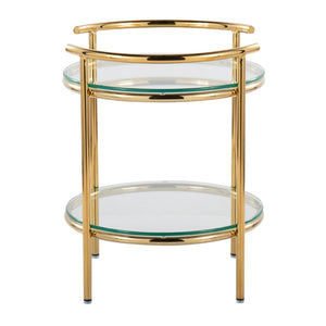 Gold and Glass Side Table with 2 Tiers - Rhonda