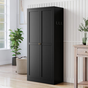 Kitchen Pantry Cabinet With 4 Adjustable Shelves, Heavy Duty Freestanding Organizer