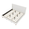 Upholstered Modern Platform Bed With Wingback Headboard