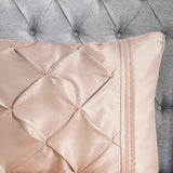 7 Piece Tufted Comforter Set Blush Cal King