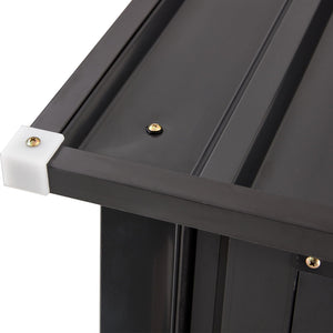 Outdoor Steel Storage Shed with Lockable Door - Black