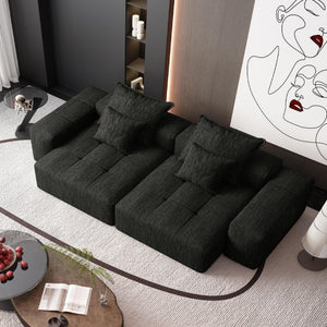 Modern Oversized Modular Sectional Sofa with Pillows - Multiple Colors